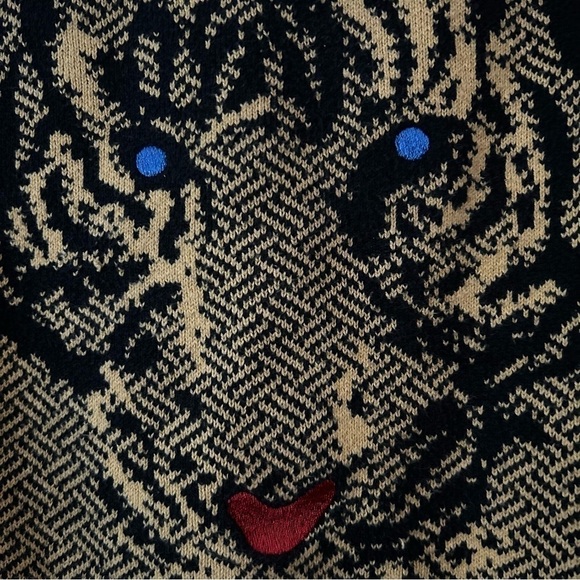 Zara Knit Tiger Crewneck Herringbone Sweater - Picture 10 of 10